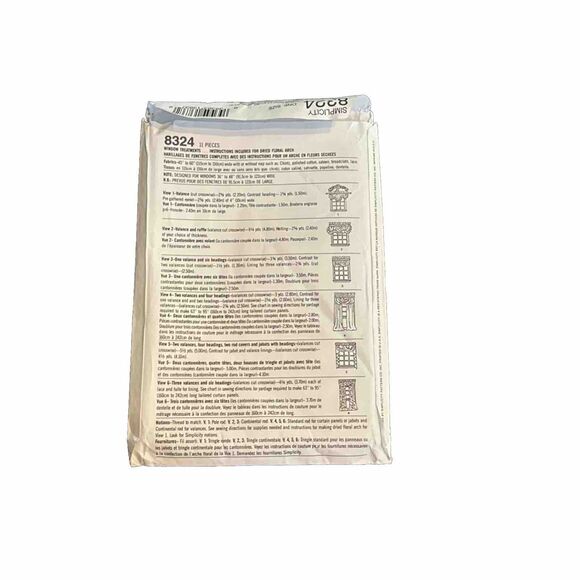 Simplicity Sewing Pattern 8324 Abbies Jiffy 6 Pack Window Treatments Valance NEW - Picture 3 of 3